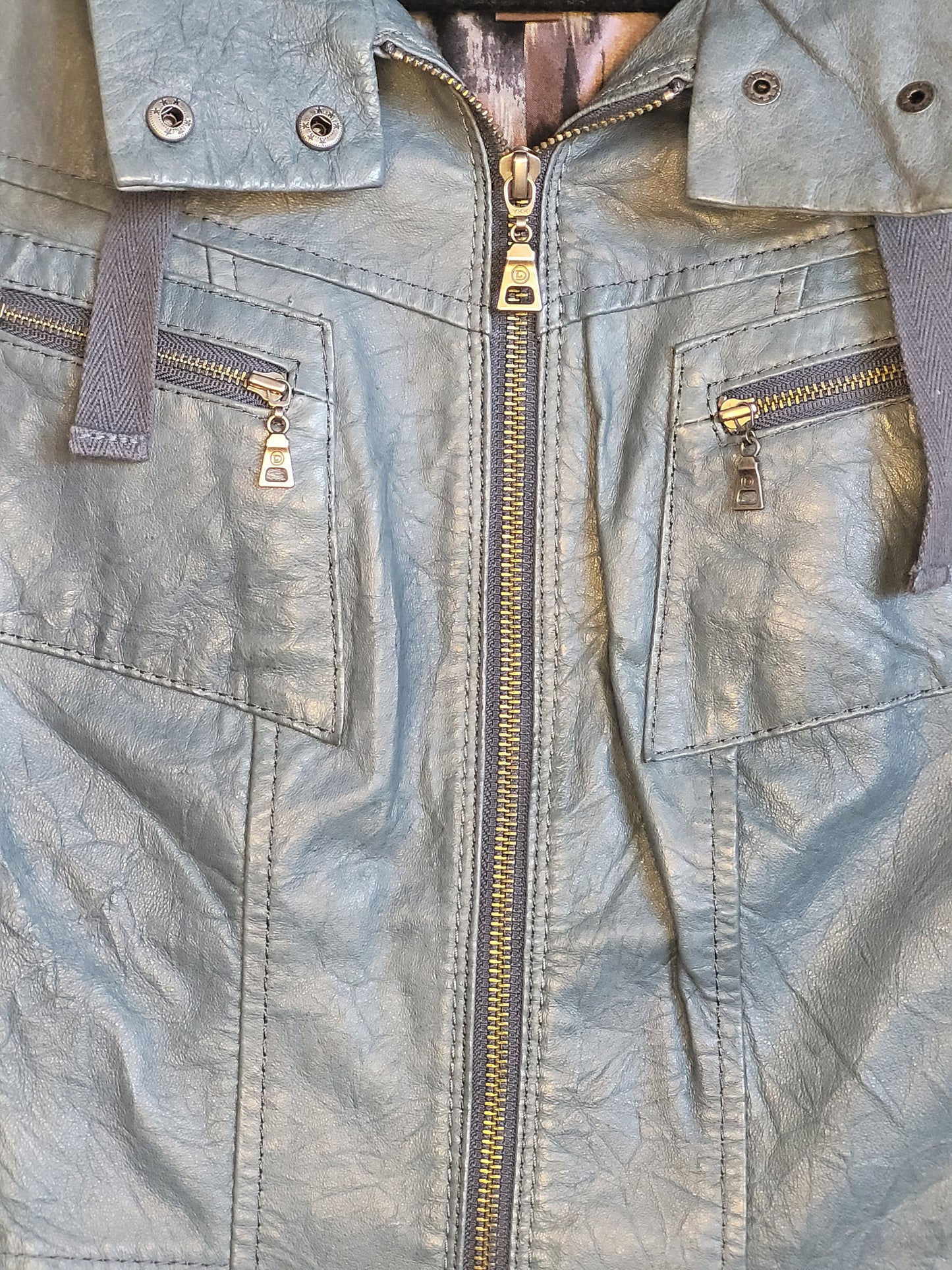 Teal Genuine Leather Jacket