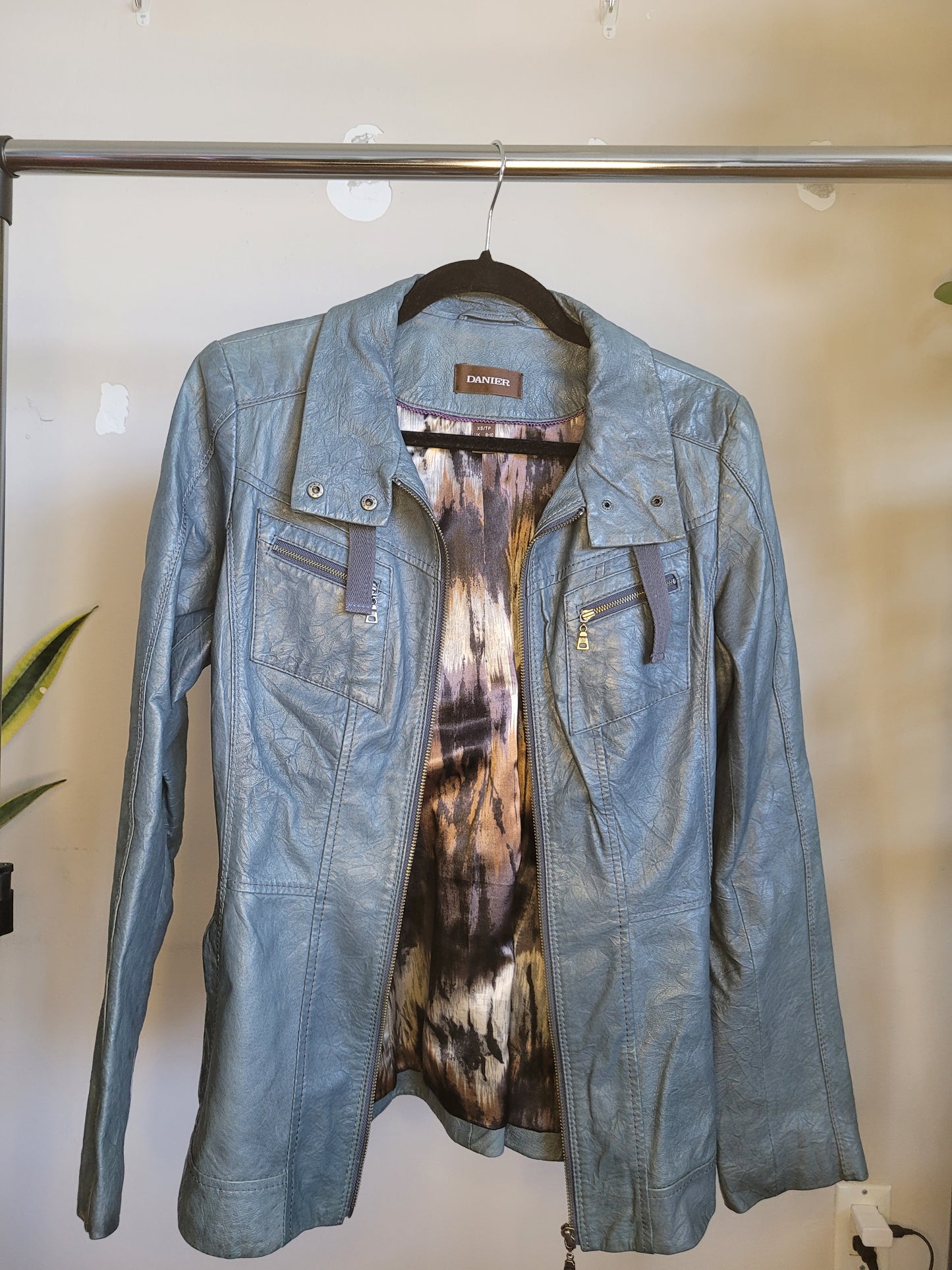 Teal Genuine Leather Jacket