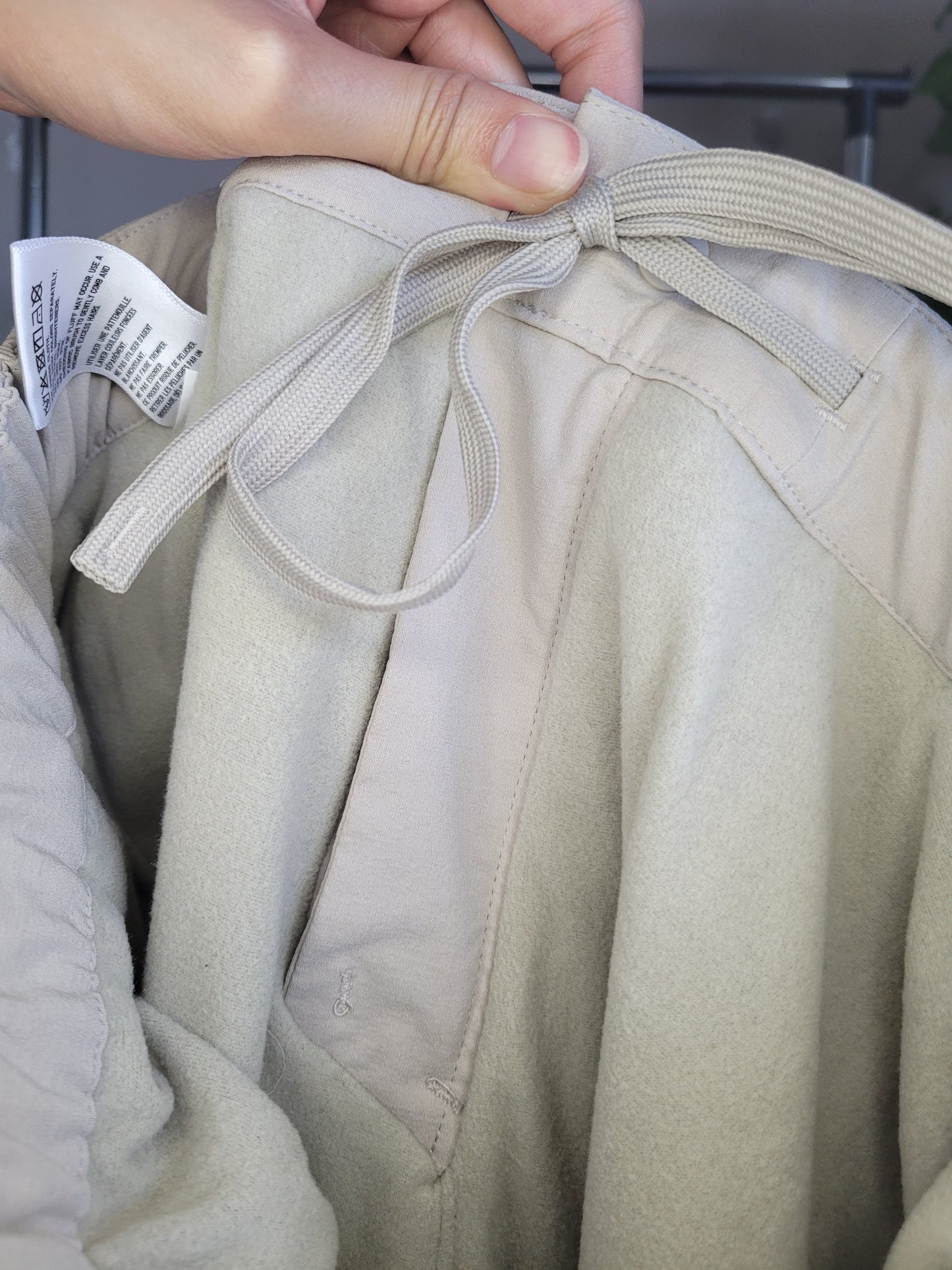 Ecru Fleece-lined Pants