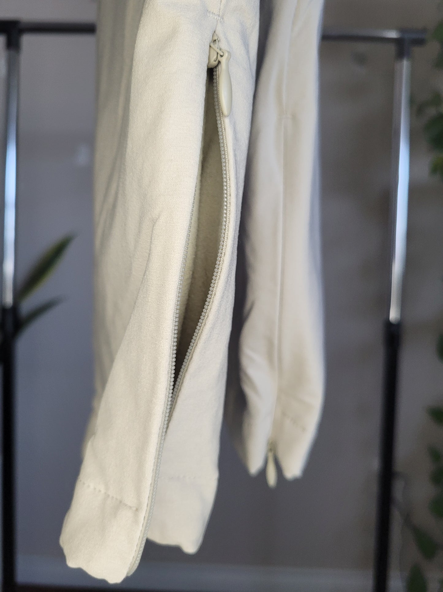 Ecru Fleece-lined Pants