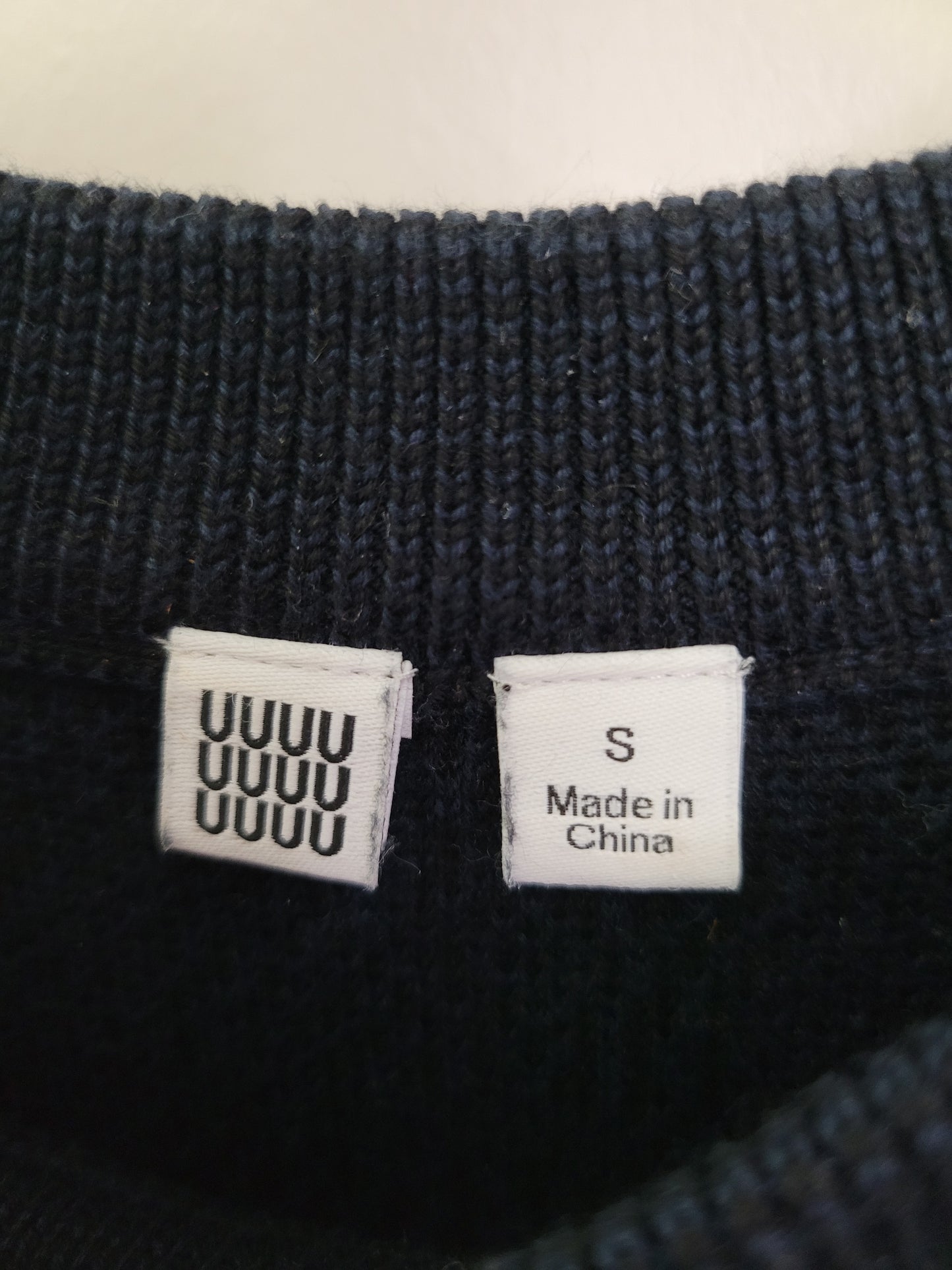 Navy Knit Pattern Sweater