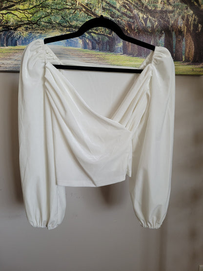 White Velvet Blouse