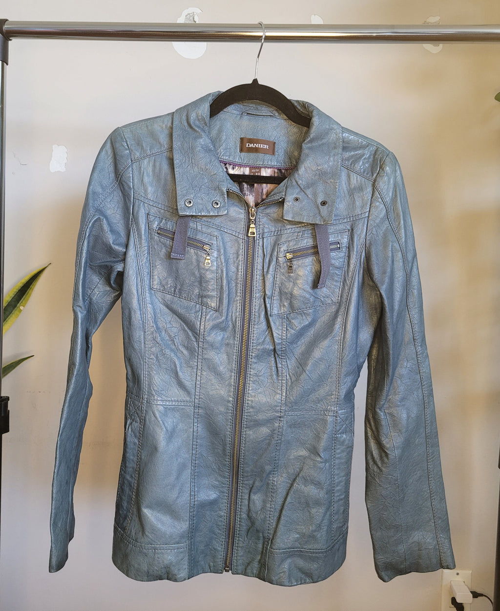 Teal Genuine Leather Jacket