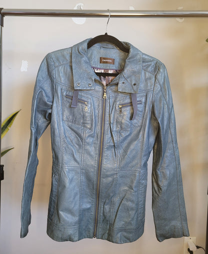 Teal Genuine Leather Jacket