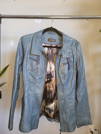 Teal Genuine Leather Jacket