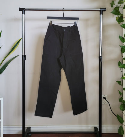 Black High-rise Straight Pants
