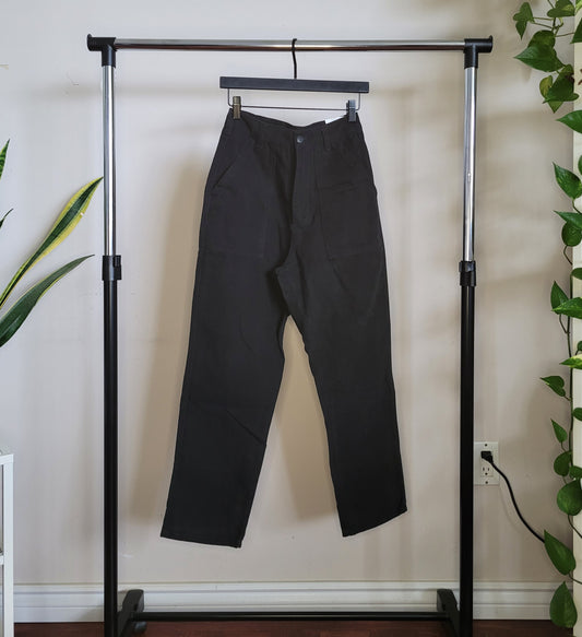 Black High-rise Straight Pants