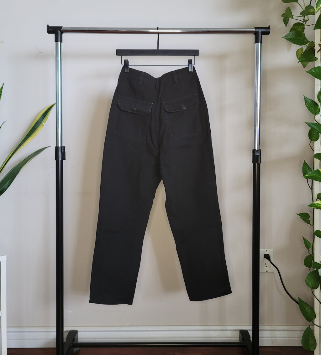 Black High-rise Straight Pants