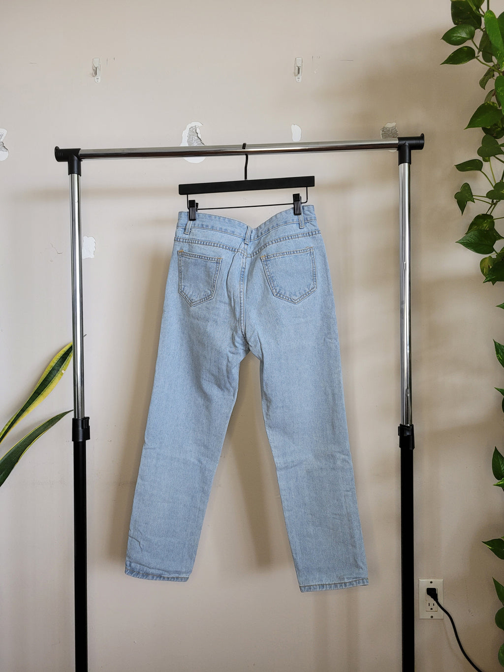 Light Blue Wash Straight Jeans