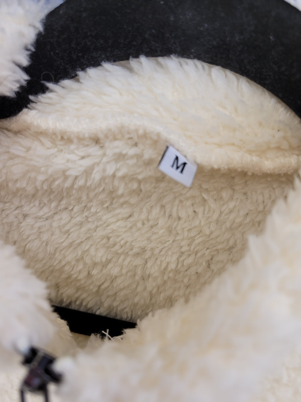 Cream Fleece Cropped Quarter Zip