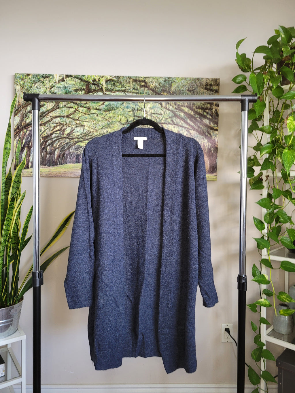 Navy Blue Knit Cardigan