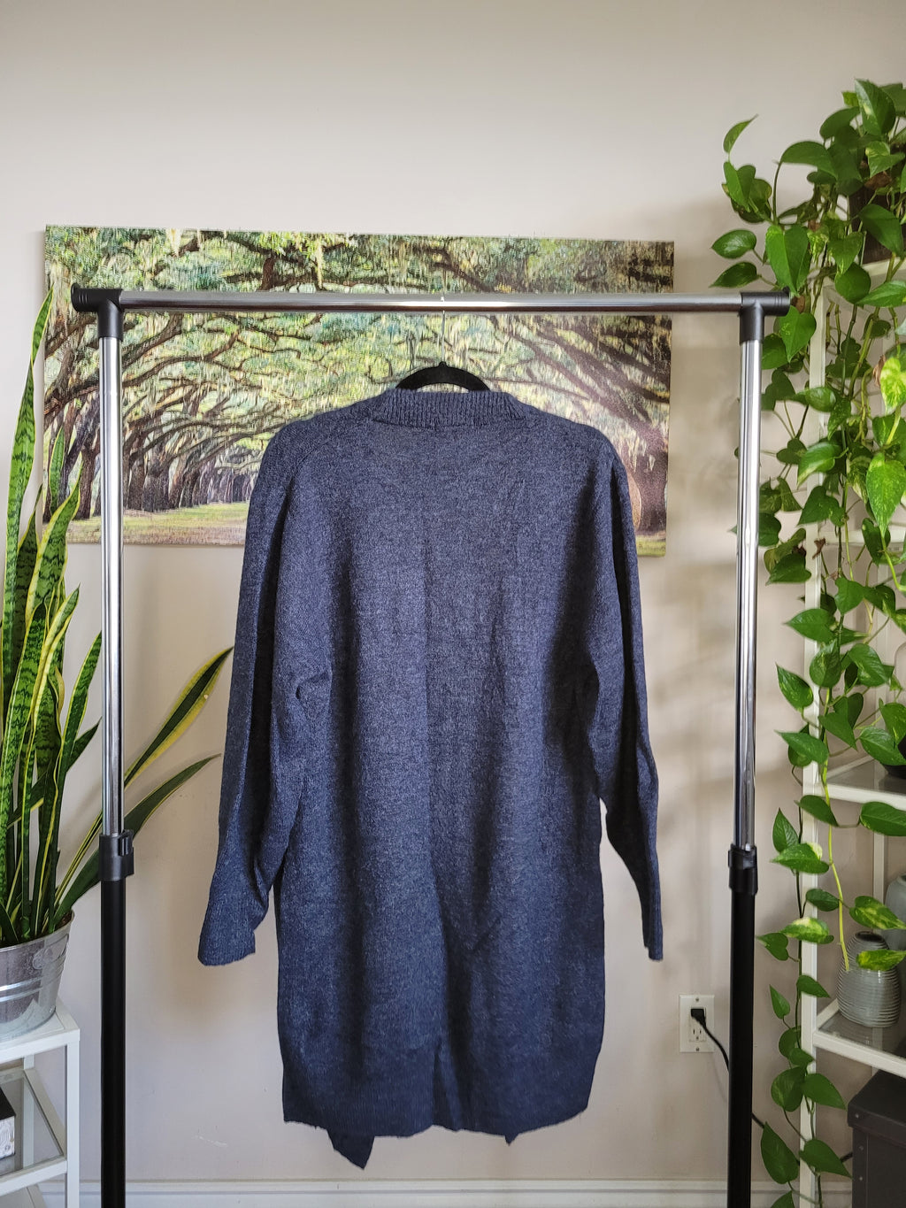 Navy Blue Knit Cardigan