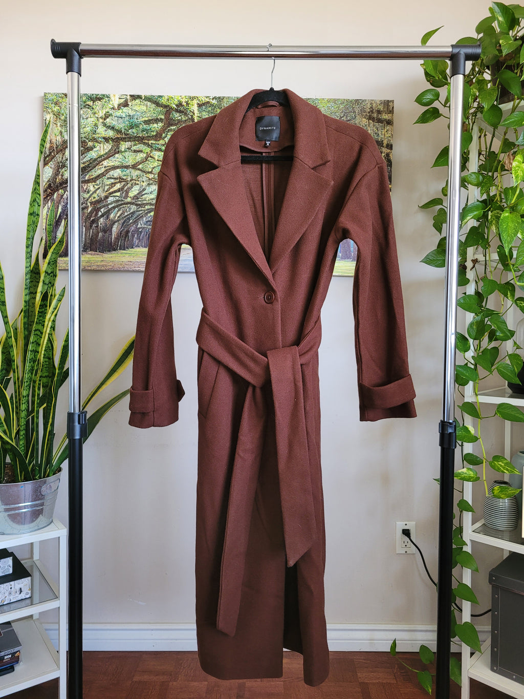 Brown Felt Wrap Coat