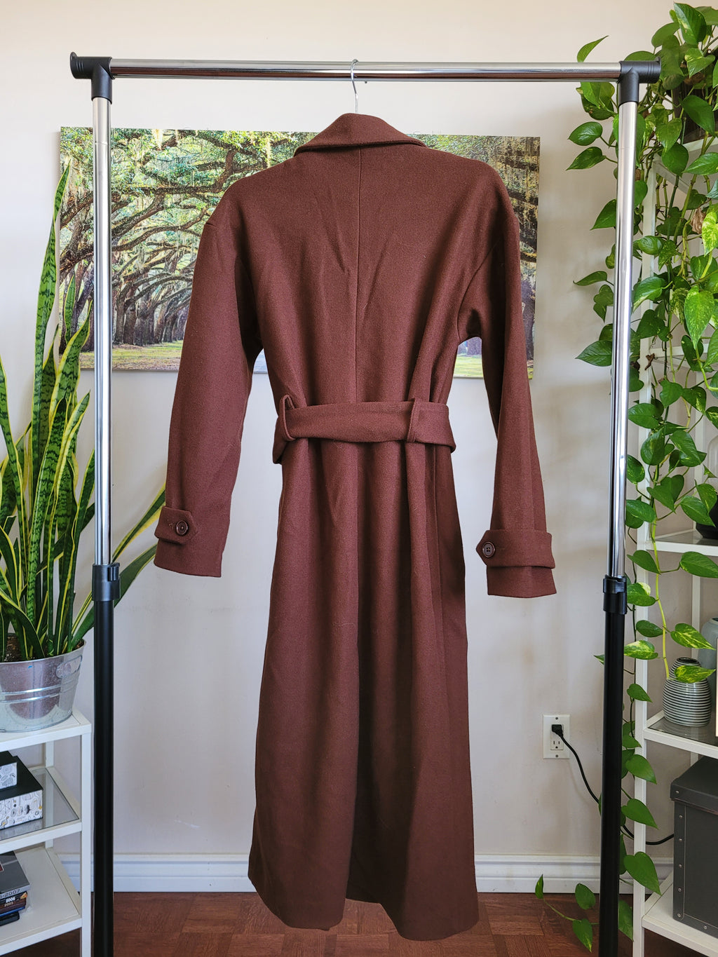 Brown Felt Wrap Coat