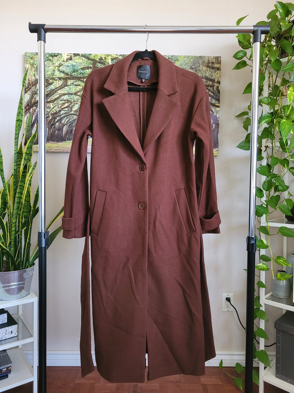 Brown Felt Wrap Coat