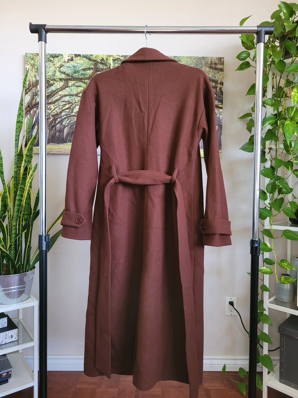 Brown Felt Wrap Coat