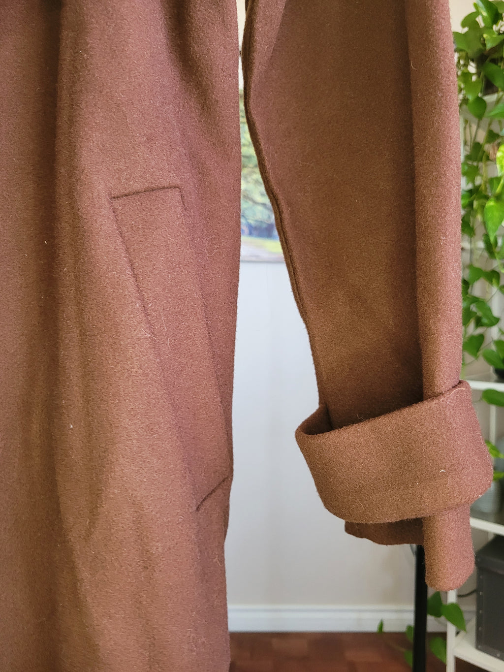 Brown Felt Wrap Coat