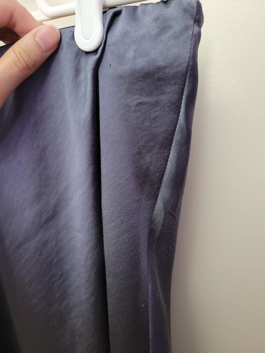 Blue Satin Maxi Skirt