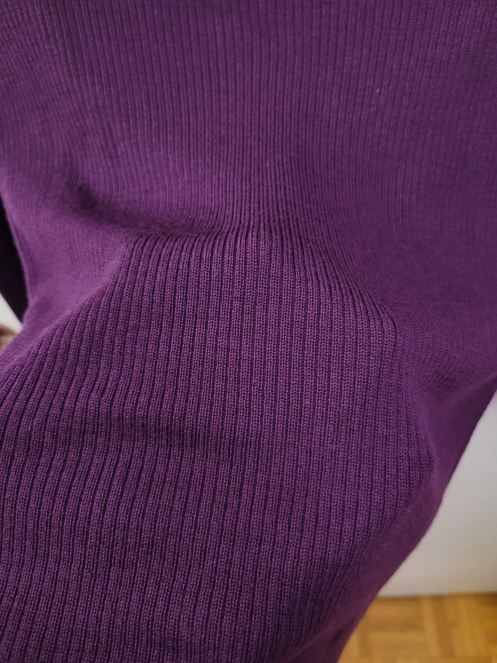 Purple Ribbed Knit Turtleneck