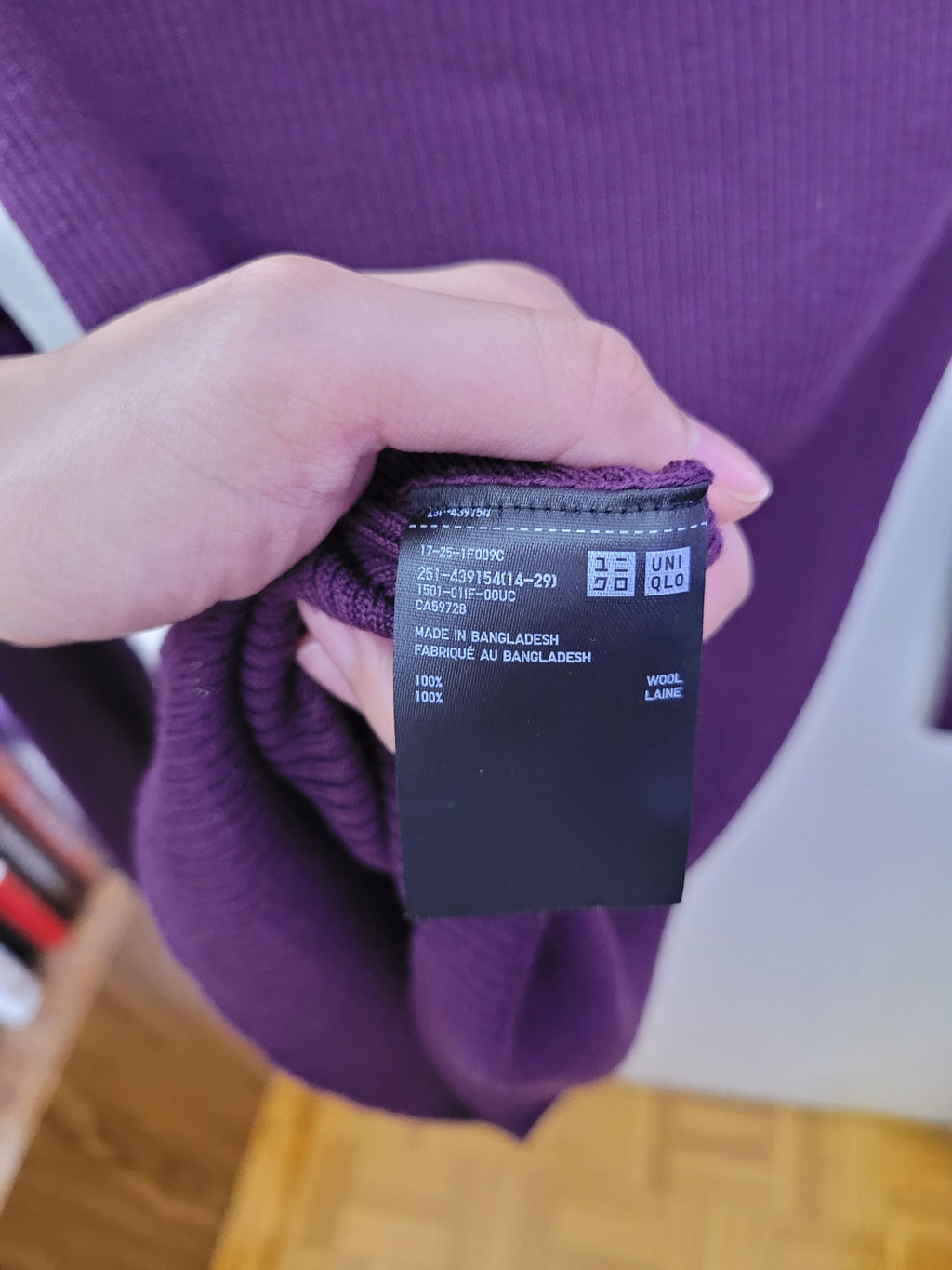 Purple Ribbed Knit Turtleneck