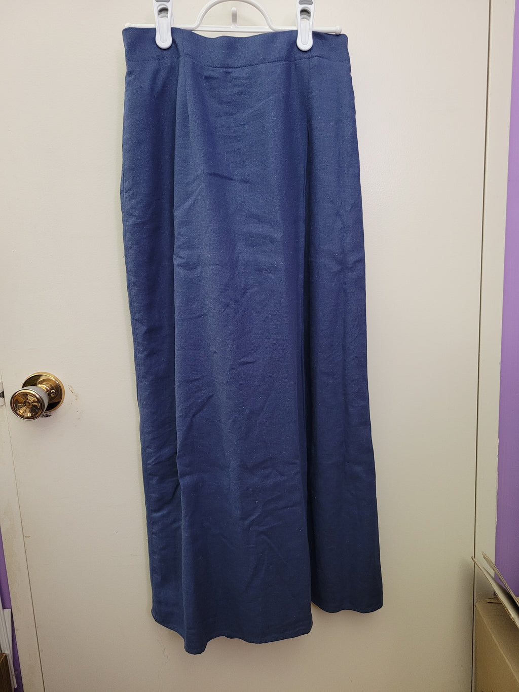 Blue Linen Maxi Skirt