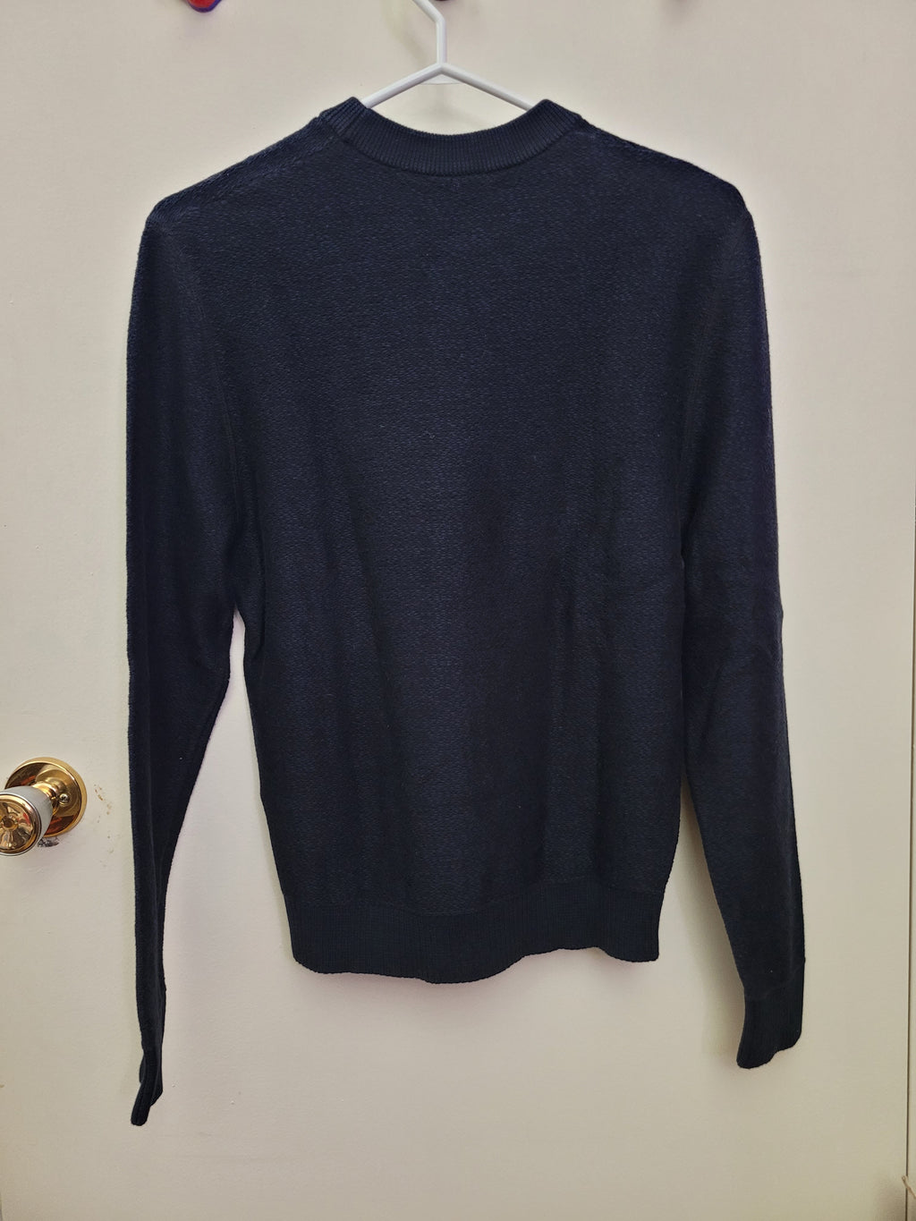 Navy Knit Pattern Sweater