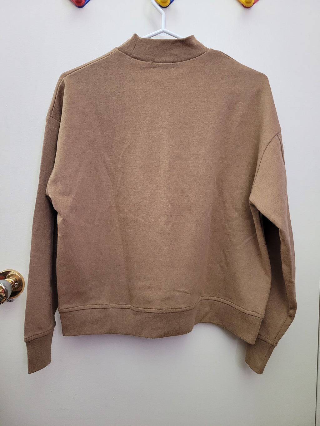 Beige Boxy Mockneck Longsleeve