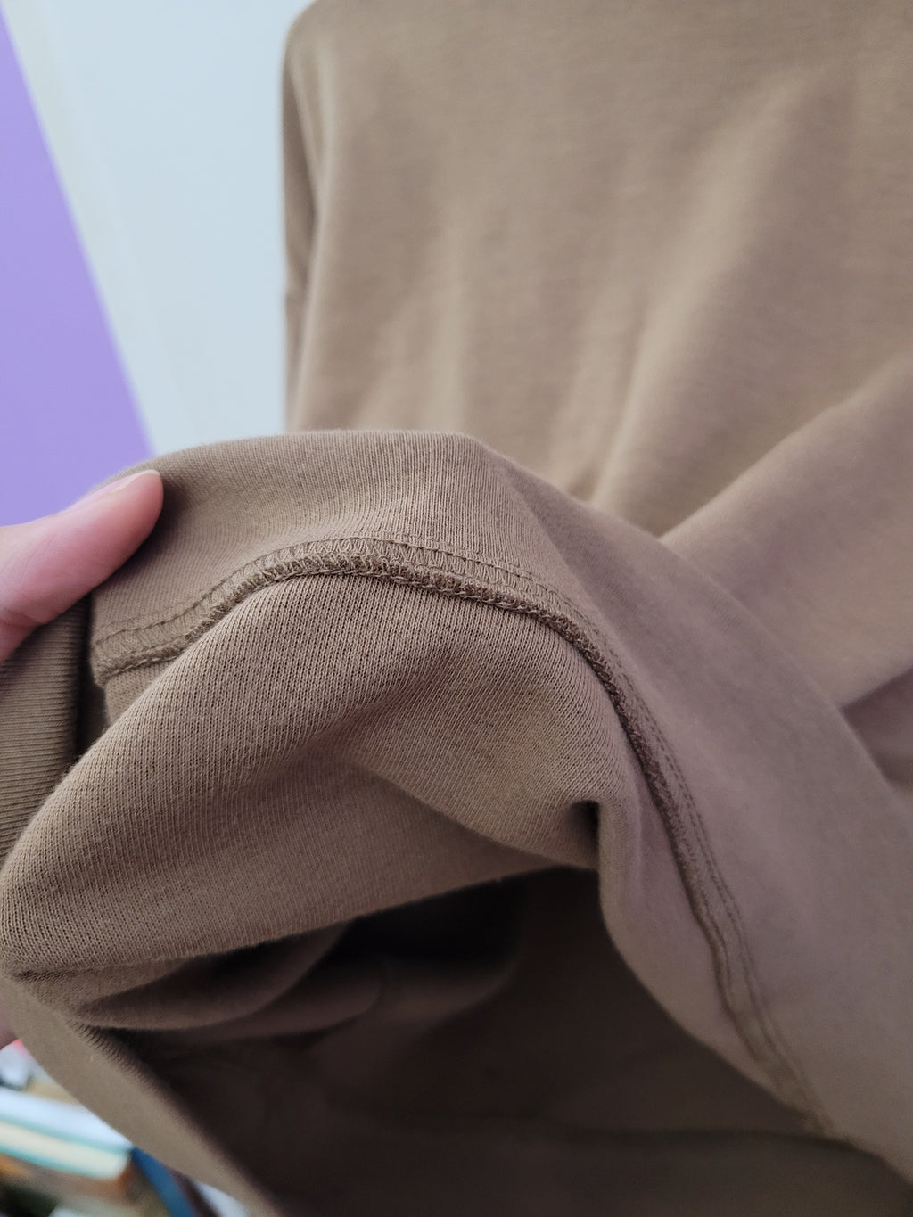 Beige Boxy Mockneck Longsleeve